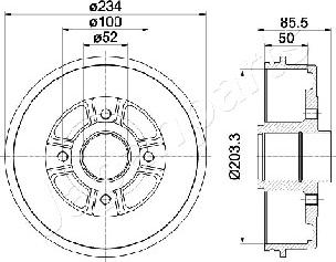 Japanparts TA-0702 - Спирачен барабан vvparts.bg