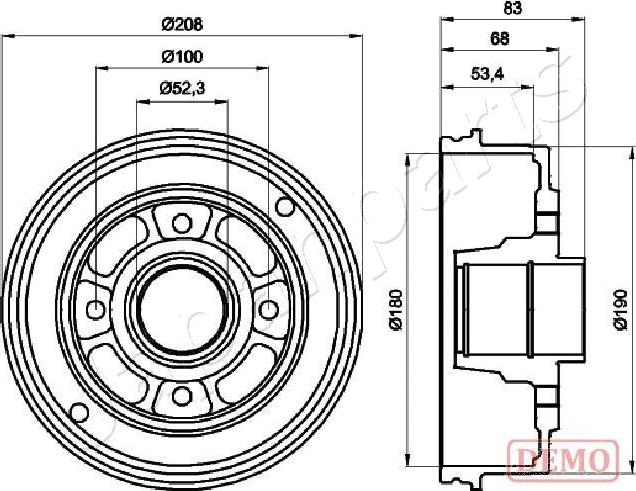 Japanparts TA-0707C - Спирачен барабан vvparts.bg