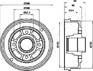 Japanparts TA-0707 - Спирачен барабан vvparts.bg