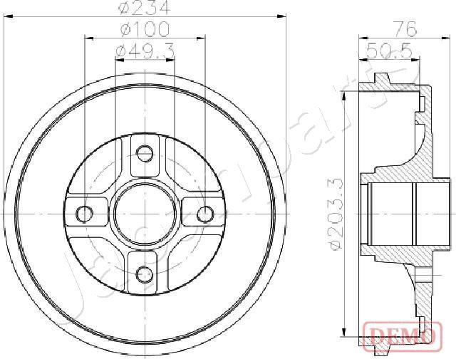 Japanparts TA-0710C - Спирачен барабан vvparts.bg