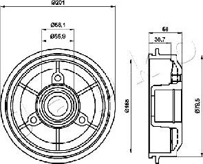 Japko 560607 - Спирачен барабан vvparts.bg