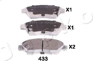 Japko 50433 - Комплект спирачно феродо, дискови спирачки vvparts.bg