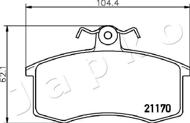 Japko 50045 - Комплект спирачно феродо, дискови спирачки vvparts.bg