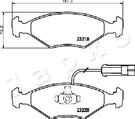 Japko 500225 - Комплект спирачно феродо, дискови спирачки vvparts.bg