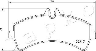 Japko 510523 - Комплект спирачно феродо, дискови спирачки vvparts.bg