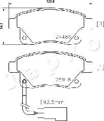 Japko 510308 - Комплект спирачно феродо, дискови спирачки vvparts.bg