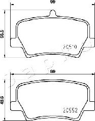 Japko 510322 - Комплект спирачно феродо, дискови спирачки vvparts.bg