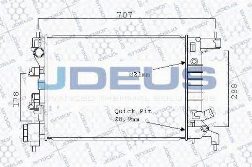 Jdeus 056M15 - Радиатор, охлаждане на двигателя vvparts.bg