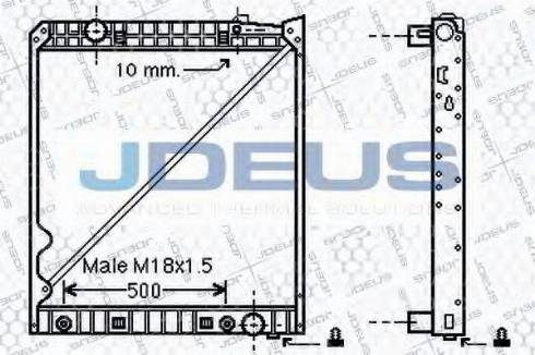 Jdeus 117M09B - Радиатор, охлаждане на двигателя vvparts.bg