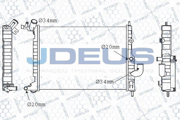 Jdeus M-020033A - Радиатор, охлаждане на двигателя vvparts.bg