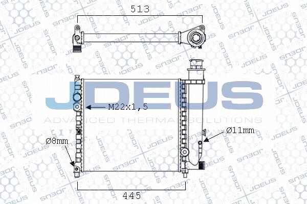 Jdeus M-0210010 - Радиатор, охлаждане на двигателя vvparts.bg