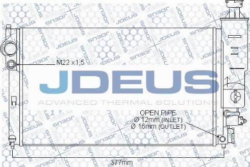 Jdeus M-0210190 - Радиатор, охлаждане на двигателя vvparts.bg