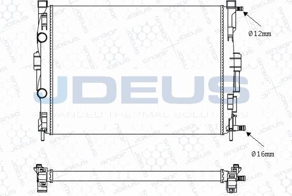 Jdeus M-023072A - Радиатор, охлаждане на двигателя vvparts.bg