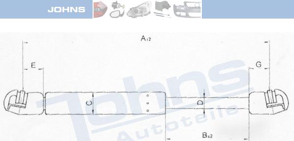 Johns 55 05 95-93 - Газов амортисьор, багажно / товарно пространство vvparts.bg