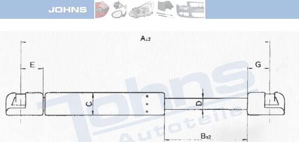 Johns 60 19 95-93 - Газов амортисьор, багажно / товарно пространство vvparts.bg