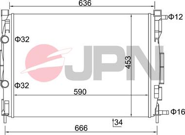 JPN 60C9044-JPN - Радиатор, охлаждане на двигателя vvparts.bg