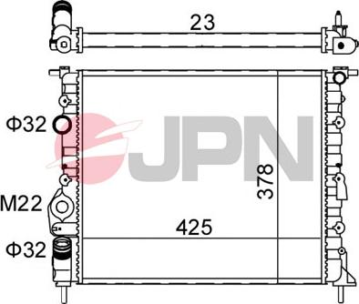 JPN 60C9043-JPN - Радиатор, охлаждане на двигателя vvparts.bg