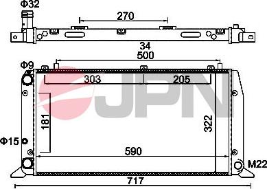 JPN 60C9052-JPN - Радиатор, охлаждане на двигателя vvparts.bg