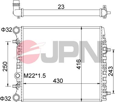 JPN 60C9057-JPN - Радиатор, охлаждане на двигателя vvparts.bg