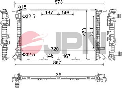 JPN 60C9005-JPN - Радиатор, охлаждане на двигателя vvparts.bg