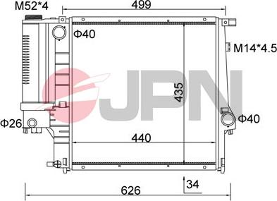 JPN 60C9006-JPN - Радиатор, охлаждане на двигателя vvparts.bg