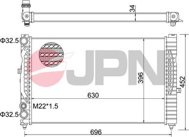 JPN 60C9001-JPN - Радиатор, охлаждане на двигателя vvparts.bg