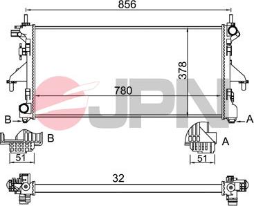 JPN 60C9019-JPN - Радиатор, охлаждане на двигателя vvparts.bg