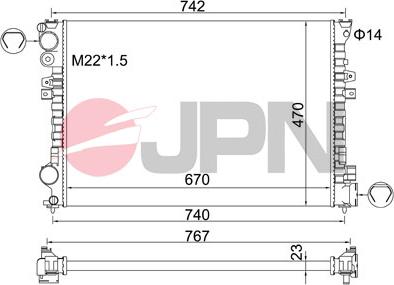 JPN 60C9011-JPN - Радиатор, охлаждане на двигателя vvparts.bg