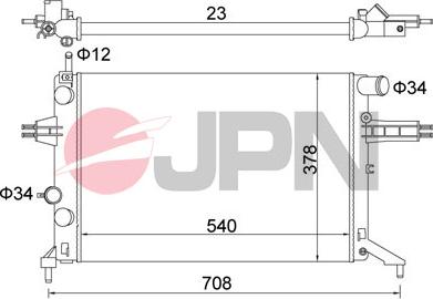 JPN 60C9032-JPN - Радиатор, охлаждане на двигателя vvparts.bg