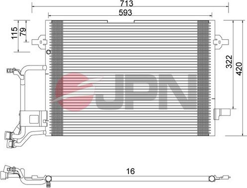 JPN 60C9074-JPN - Кондензатор, климатизация vvparts.bg