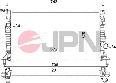 JPN 60C9071-JPN - Радиатор, охлаждане на двигателя vvparts.bg