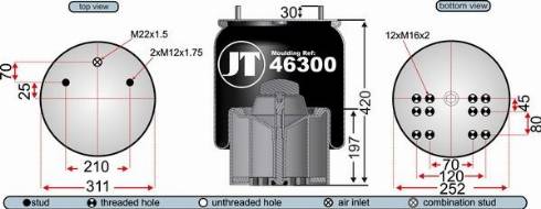 Juratek JAA46301E - Маншон, въздушно окачване vvparts.bg