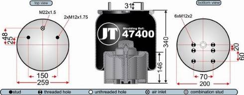 Juratek JAA47401 - Маншон, въздушно окачване vvparts.bg