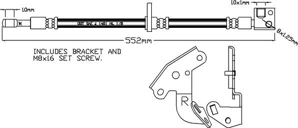 Juratek JBH1330R - Спирачен маркуч vvparts.bg