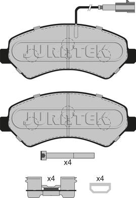 Juratek JCP022 - Комплект спирачно феродо, дискови спирачки vvparts.bg