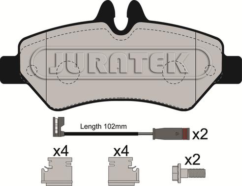 Juratek JCP116 - Комплект спирачно феродо, дискови спирачки vvparts.bg