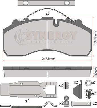 Juratek SYN3988K - Комплект спирачно феродо, дискови спирачки vvparts.bg