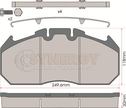 Juratek SYN3404 - Комплект спирачно феродо, дискови спирачки vvparts.bg