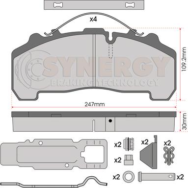 Juratek SYN3000K - Комплект спирачно феродо, дискови спирачки vvparts.bg