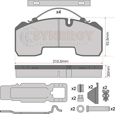 Juratek SYN3001K - Комплект спирачно феродо, дискови спирачки vvparts.bg