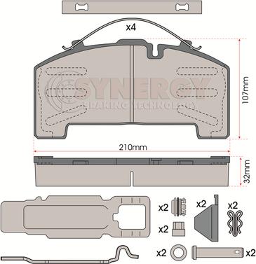 Juratek SYN3002K - Комплект спирачно феродо, дискови спирачки vvparts.bg