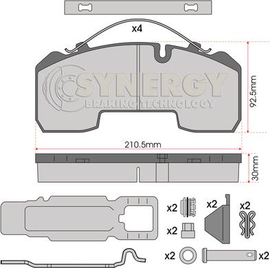 Juratek SYN2001K - Комплект спирачно феродо, дискови спирачки vvparts.bg