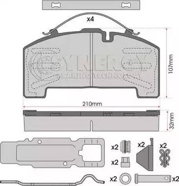 Juratek SYN2002K - Комплект спирачно феродо, дискови спирачки vvparts.bg