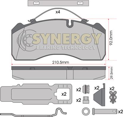 Juratek SYN2329K - Комплект спирачно феродо, дискови спирачки vvparts.bg