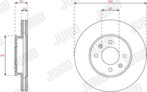 Jurid 563461JC - Спирачен диск vvparts.bg