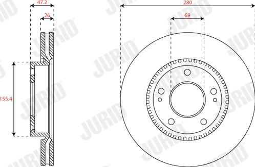 Jurid 563576JC - Спирачен диск vvparts.bg