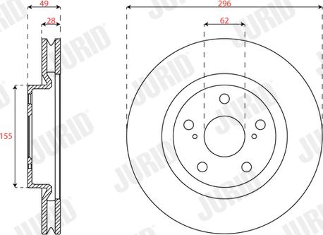 Jurid 563699JC - Спирачен диск vvparts.bg