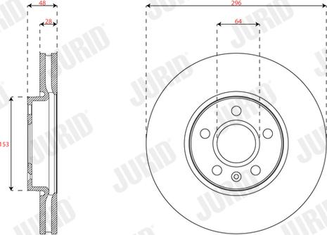 Jurid 563626JC - Спирачен диск vvparts.bg