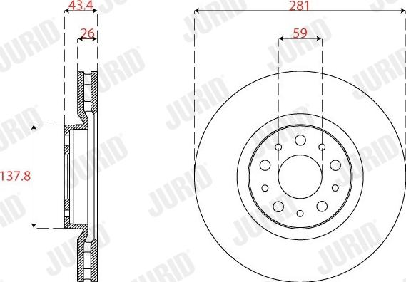 Jurid 563274JC-1 - Спирачен диск vvparts.bg