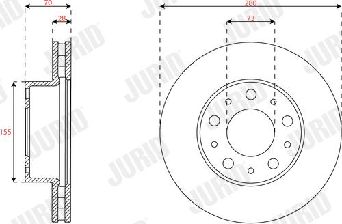 Jurid 563716JC - Спирачен диск vvparts.bg